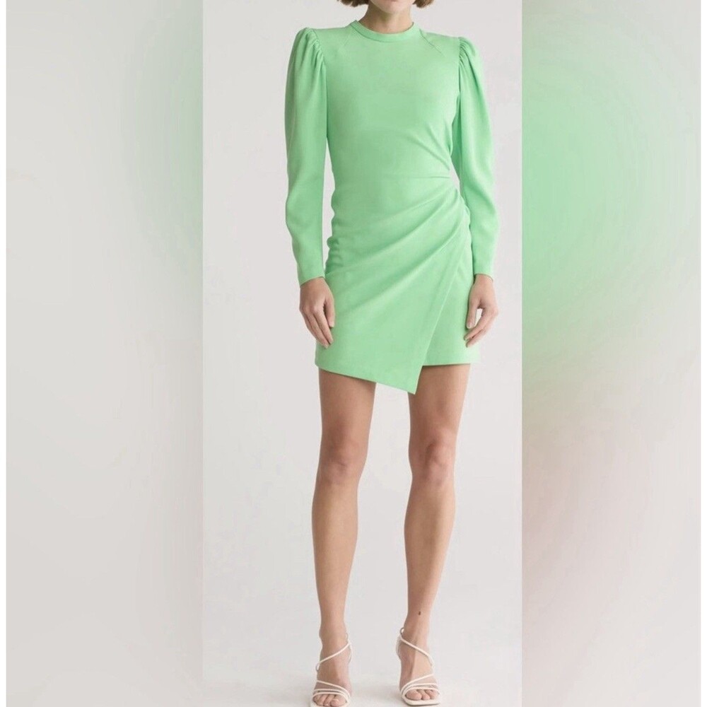 A.L.C. Cady Jane Puff Shoulder Long Sleeve Ruched Mini Dress Size 8 NWT